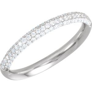 platinum 3/8 ctw diamond pavã© anniversary band size 7