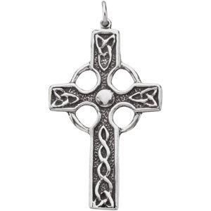 sterling silver celtic-inspired cross pendant