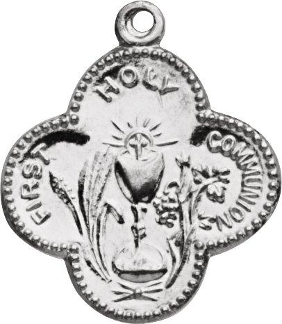 sterling silver 17.75 mm first holy communion medal