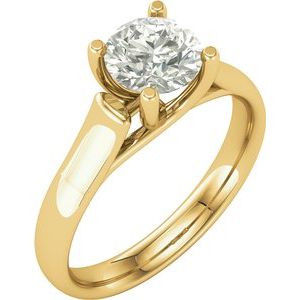 set 6.5 mm round forever  created moissanite solitaire engagement ring  