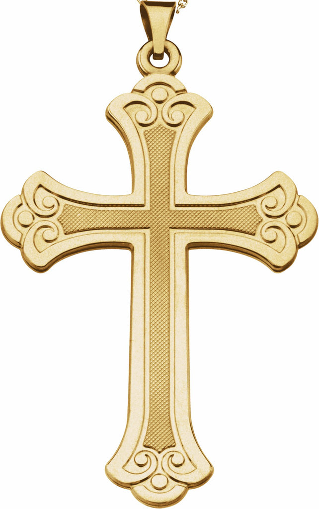 14k yellow cross pendant