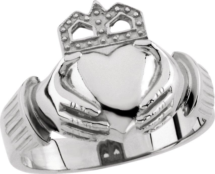 platinum 15x11 mm claddagh ring