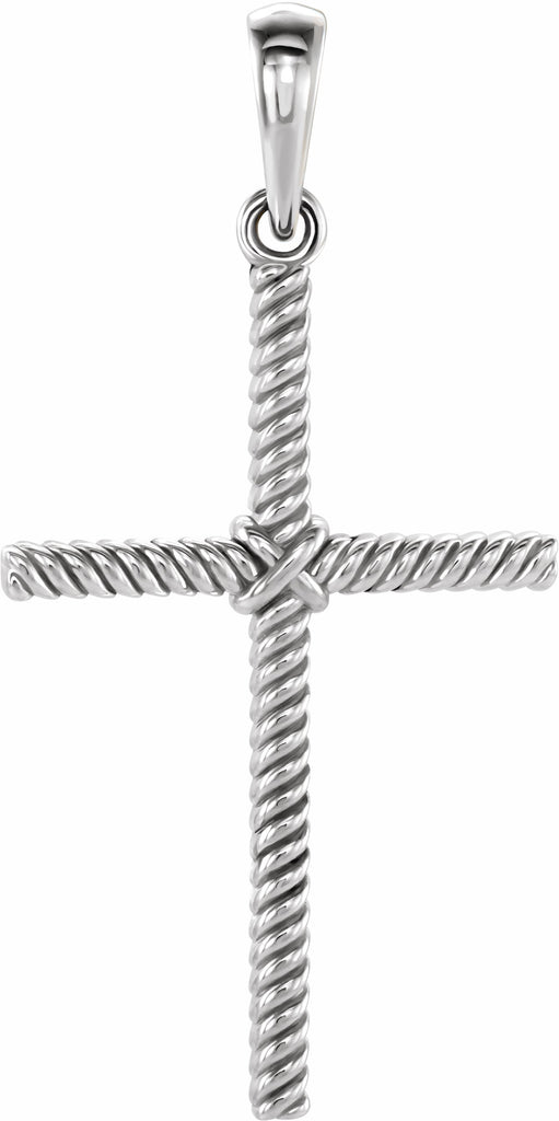 platinum 25.4x16.2 mm rope cross pendant  