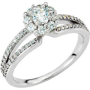 14k white 3/4 ctw diamond engagement ring 