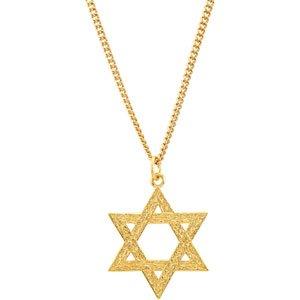 24k yellow gold-plated sterling silver 32.77x25.9 mm star of david pendant 