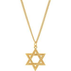 24k yellow gold-plated sterling silver 28.8x22.62 mm star of david necklace 