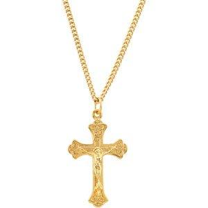 24k gold-plated 36.8x22.3 mm crucifix 24" necklace 