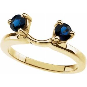 14k yellow blue sapphire wrap-style ring enhancer