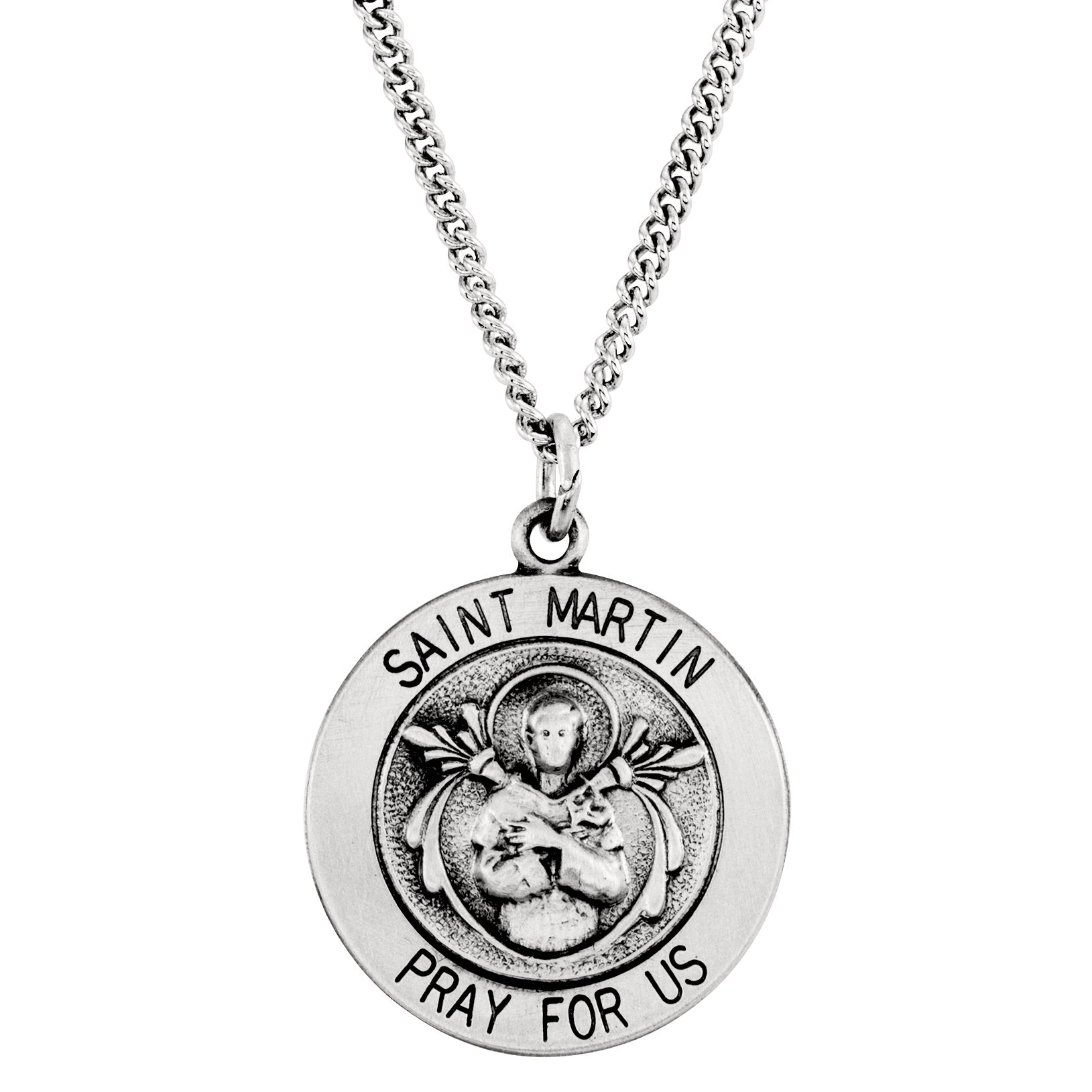 sterling silver 18 mm round st. martin de porres medal