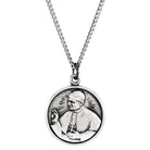 sterling silver 20 mm round pope john paul ii 18" necklace 