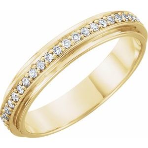 14k yellow eternity 1/3ctw diamond duo band size 11