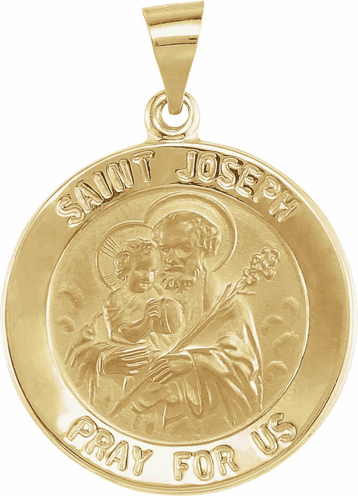 14k yellow 22 mm round hollow joseph medal