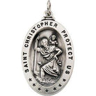 sterling silver 29x20 mm st. christopher medal  