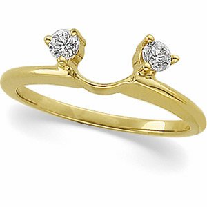 14k yellow 1/5 ctw diamond wrap-style ring enhancer