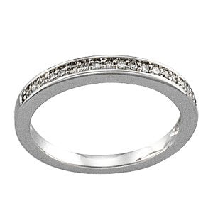 14k white 1/6 ctw diamond band for 3.8 mm engagement ring 