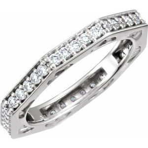 18k white 1/2 ctw diamond eternity band size 5