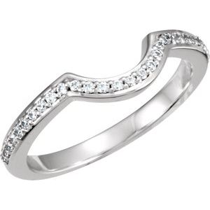 14k white 1/6 ctw diamond band for 4.1 mm round engagement ring