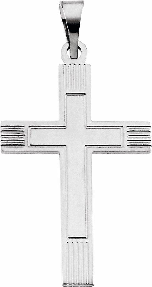 14k white 18x12 mm cross pendant