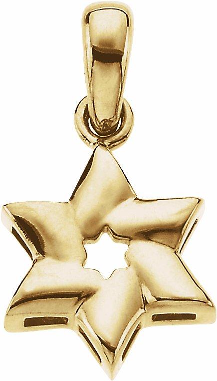 14k yellow star of david pendant