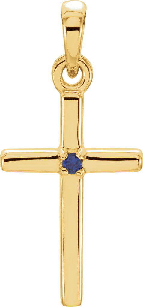 14k yellow 19.2x9 mm amethyst cross pendant 