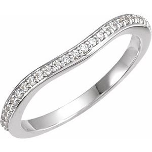 14k white 1/8 ctw diamond #2 band for 6 mm square engagement ring   