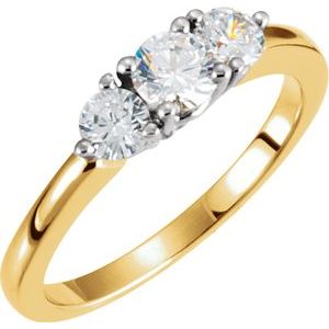 14k yellow & white 1/3 ctw diamond anniversary band