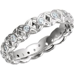 10k white 3/8 ctw diamond sculptural-inspired eternity band size 7