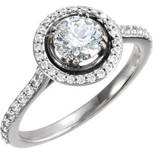 14k white 1 ctw diamond halo-style engagement ring