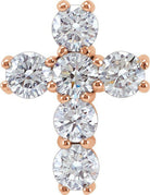 14k rose 1 ctw diamond cross pendant