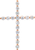 14k rose 1 ctw diamond cross pendant