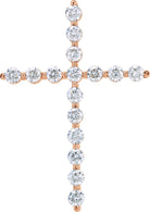 14k rose 1 1/4 ctw diamond cross pendant