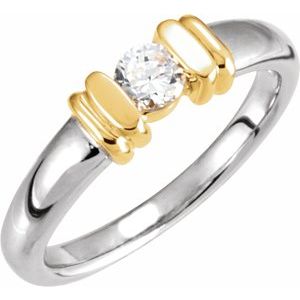 14k yellow 1/4 ctw diamond solitaire engagement ring