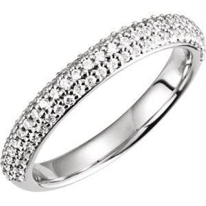 18k white 1/3 ctw diamond pave' band