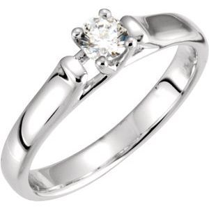 14k white 1/2 ctw diamond solitaire engagement ring