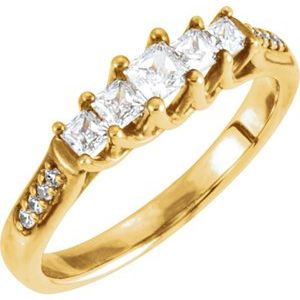 14k yellow 1 ctw diamond anniversary band 