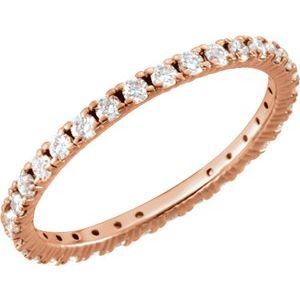 14k rose 3/4 ctw diamond eternity band size 8.5