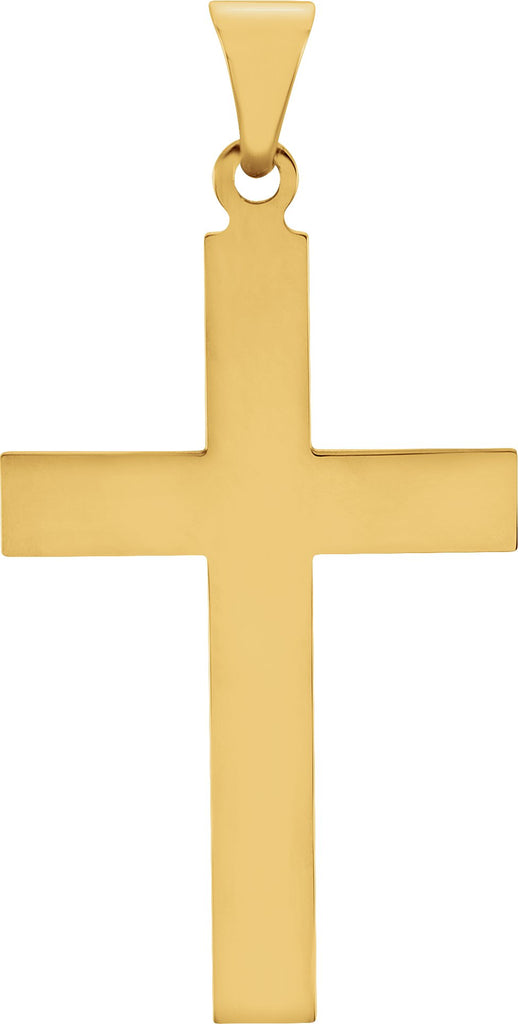 18k yellow 28 x 18 mm cross pendant