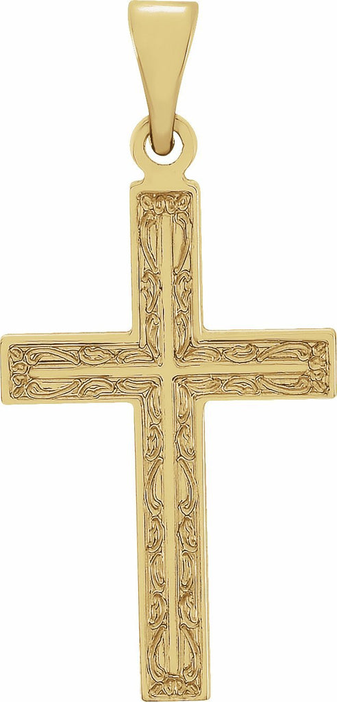 14k yellow cross pendant 