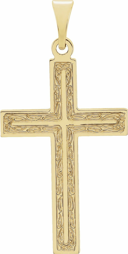 14k yellow cross pendant 