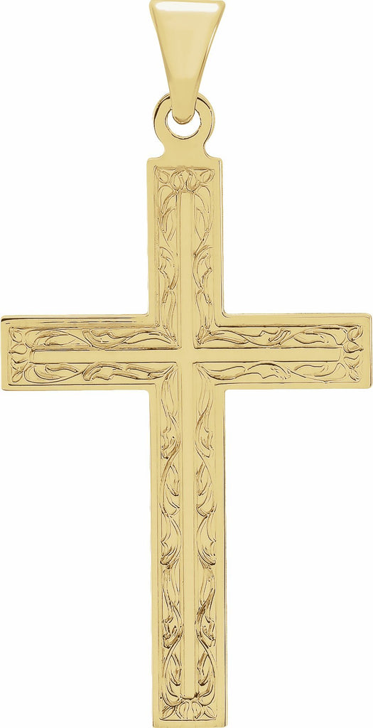 14k yellow cross pendant 