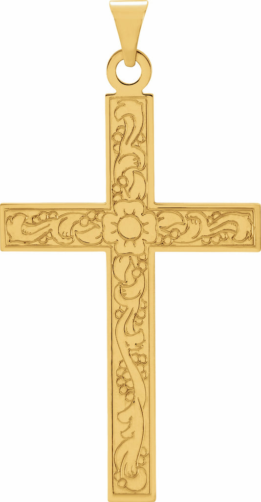 14k yellow cross pendant 