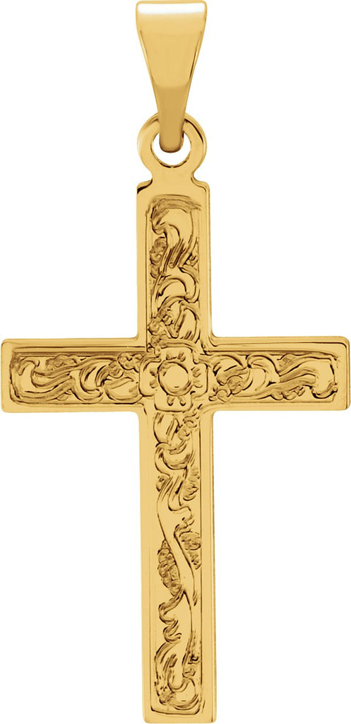 14k yellow cross pendant 