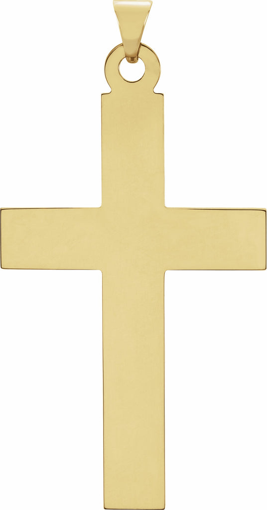 14k yellow 39x25 mm cross pendant