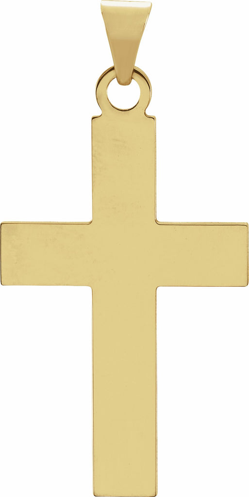 14k yellow 28x18 mm cross pendant