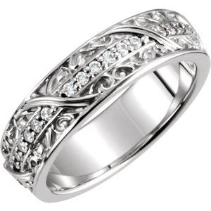 14k white 1/3 ctw diamond eternity band size 6.5