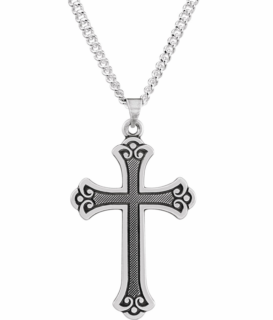 sterling silver fancy cross pendant 