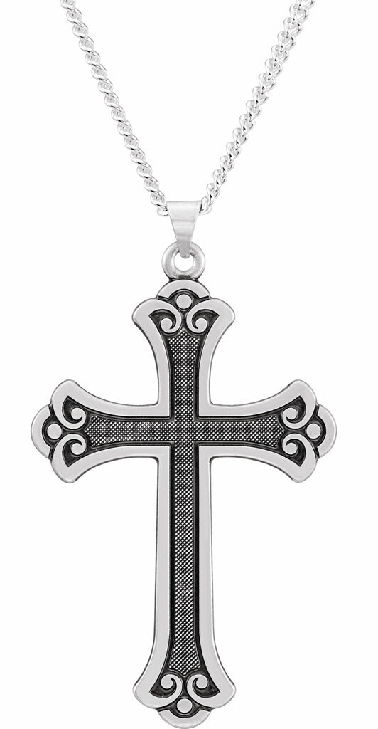 sterling silver fancy cross pendant 