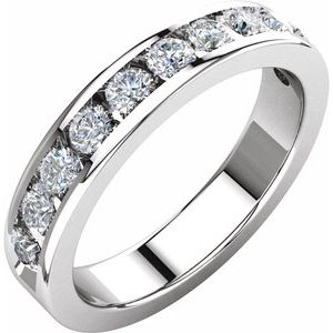 platinum 3/4 ctw diamond anniversary band size 6      