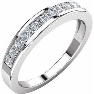 14k white 3/4 ctw diamond anniversary band size 7