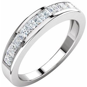 platinum 1 ctw diamond anniversary band size 5